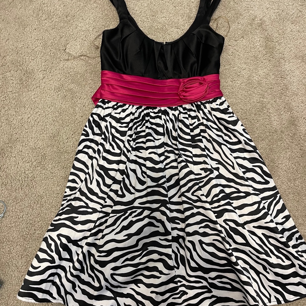 Black and white with a hint of pink dress